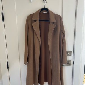 Zara lightweight faux suede duster coat size M